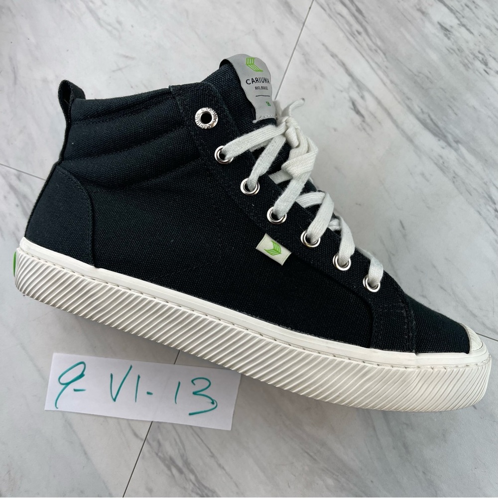 -Cariuma Rio Brazil Black High Top Canvas 100303B01W Woman's Sz 9 Men 7.5 Shoes